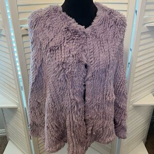 Brandon Thomas Lilac Faux Fur Cape
